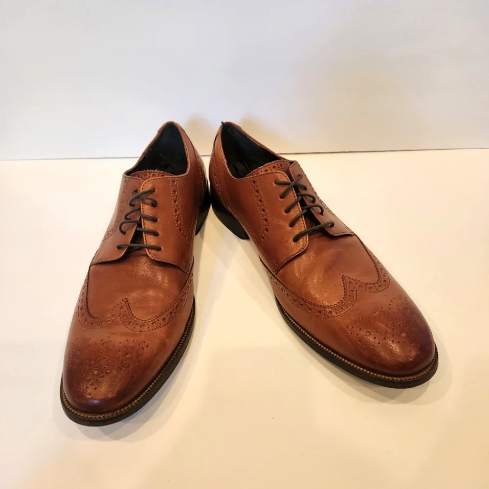 Men's COLE HAAN 'Harrison' Brown Leather Wingtip Oxfords Shoes Mens Size 13